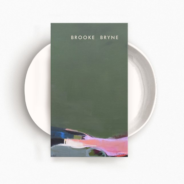 Artistic Green Abstract  Business Card (artistic green 
abstract art business cards)