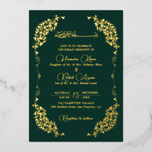 Artistic Green Gold Floral Paisley Muslim Wed