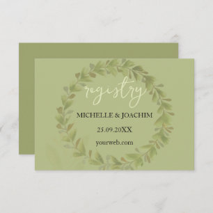 Artistic Green Wreath Watercolor Art Enclosure Card