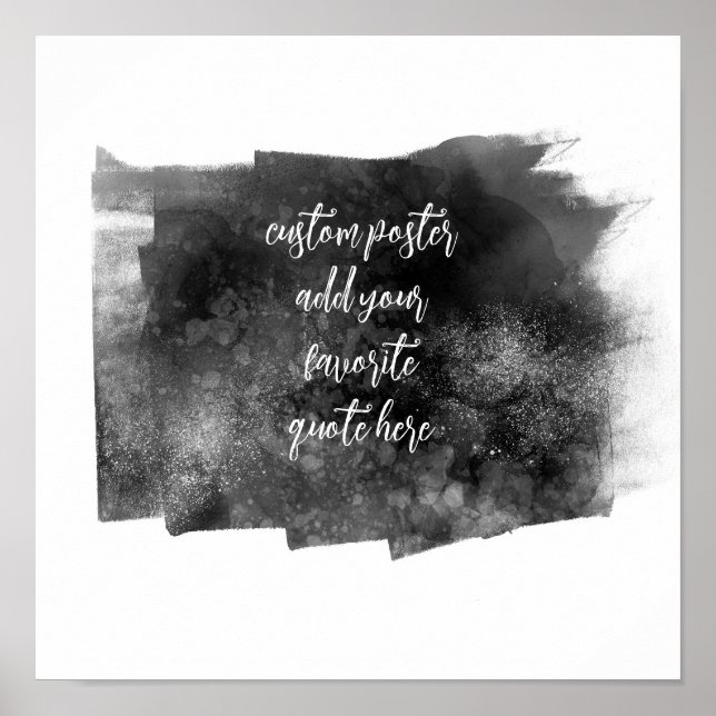 artistic grey and white paint design add a quote poster (Front)