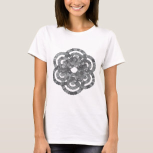 Artistic Grey STARS BOWLING Statement Design T-Shirt