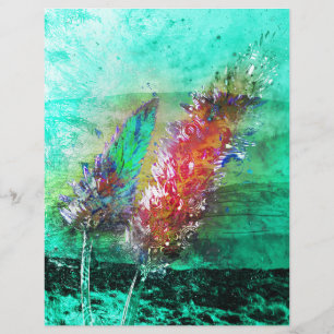 Artistic Grunge Cattails Scrapbook Paper