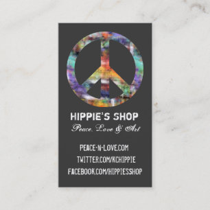 Artistic Grunge Peace Sign Custom Business Cards