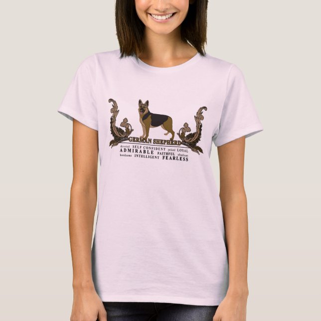 Artistic GSD German Shepherd Illustration Shirt (Front)