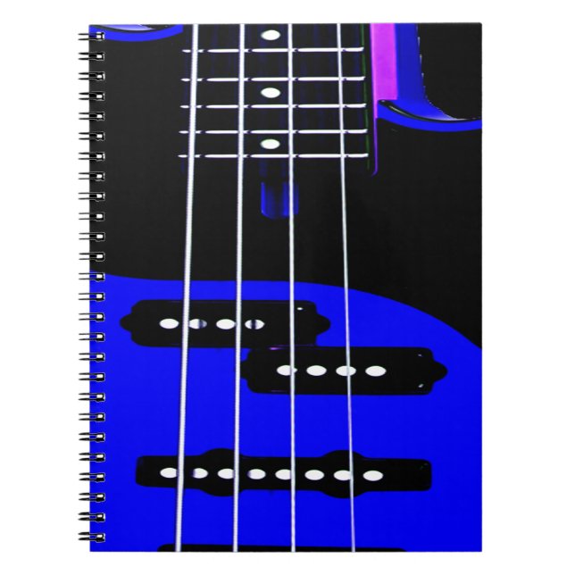 Artistic Guitar Blue and Black Notebook (Front)