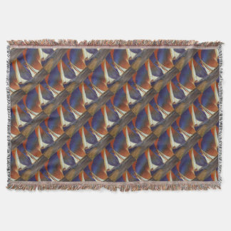 Artistic Gulet Under Sail In Orange and Purple Throw Blanket