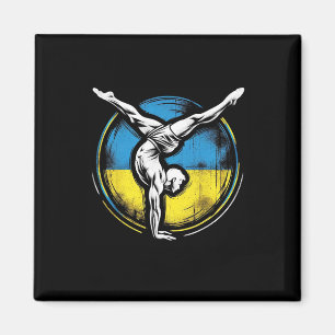 Artistic Gymnastics Ukrainian Ukraine Flag Athlete Magnet