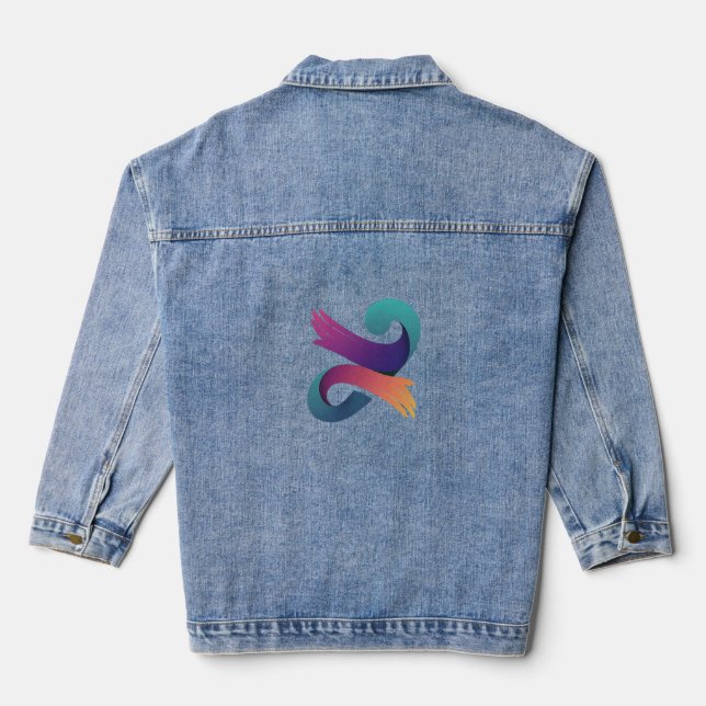 Artistic Hand-Designed Graphic Denim Jacket (Back)