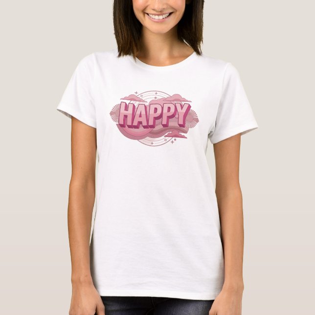 Artistic HAPPY 2D Original Design T-Shirt (Front)