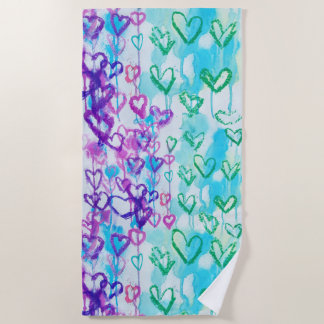 Artistic Heart Beach Towel