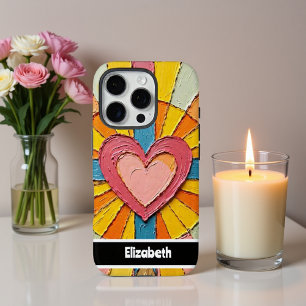 Artistic Heart with Texture and Personalised Name iPhone 16 Pro Case