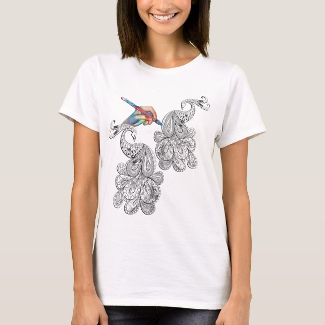 Artistic Henna hand-drawn doodle-art T-Shirt (Front)