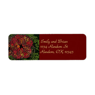 Artistic hibiscus customisable return labels