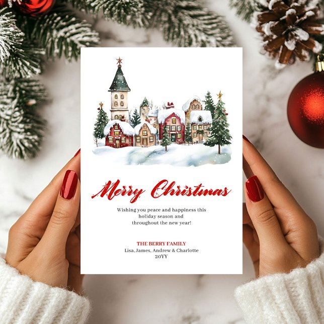Artistic Holiday Scene Christmas Greeting Card (Artistic Holiday Scene Christmas Greeting Card)