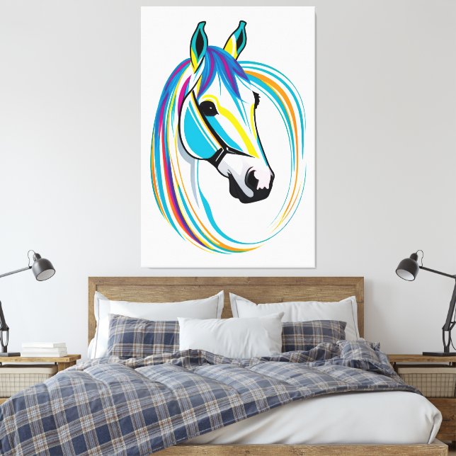Artistic horse face canvas print (Insitu(Bedroom))
