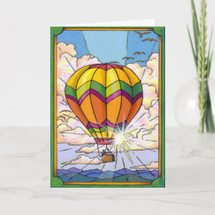 Artistic hot air balloon customisable card