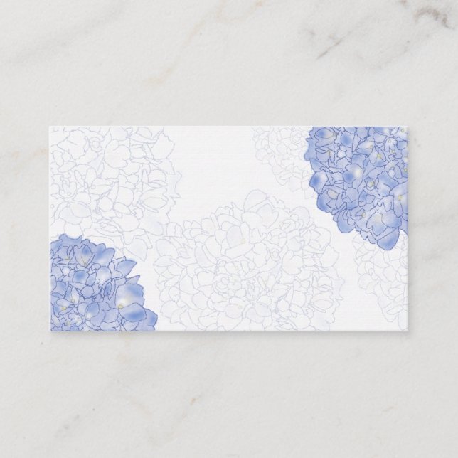 Artistic Hydrangea Place Cards, Medium Place Card (Front)
