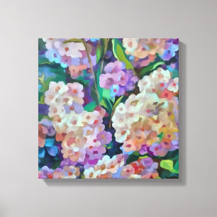 Artistic Hydrangeas Hortensia Floral Abstract Art Canvas Print