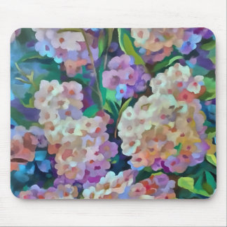 Artistic Hydrangeas Hortensia Floral Abstract Art Mouse Pad
