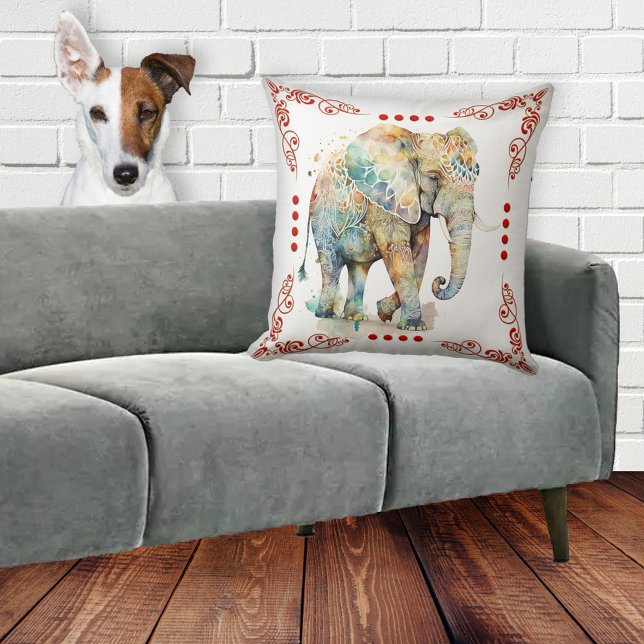 Artistic Indian Elephant Cushion (Creator Uploaded)