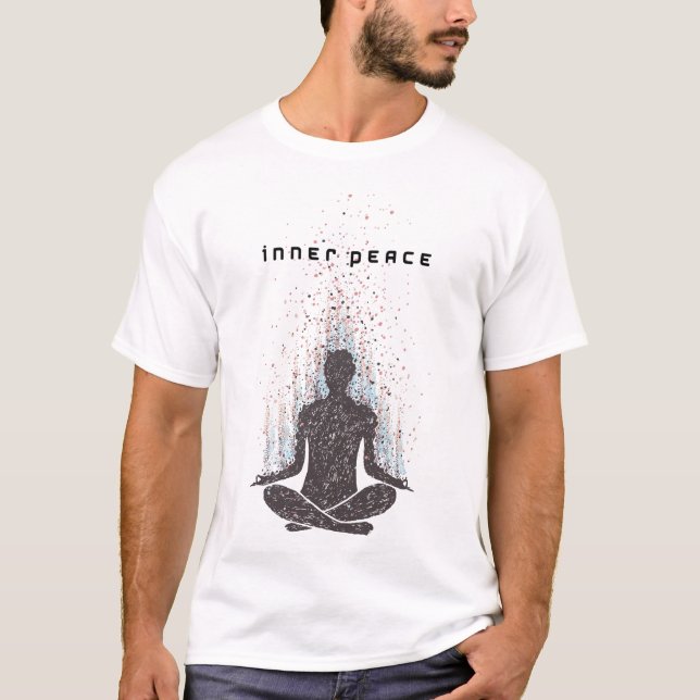 Artistic Inner Peace Meditating Silhouette T-Shirt (Front)