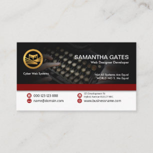 Artistic Innovative Retro Typewriter Systems Business Card
