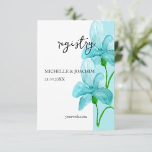Artistic Iris Blue Watercolor Art Enclosure Card