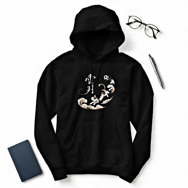Artistic Japanese Cat Soccer Gift for Anime & Spor Hoodie (Creator Uploaded)