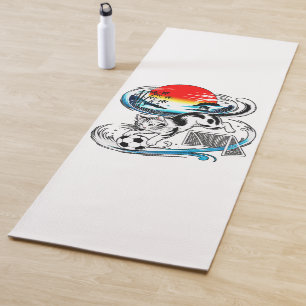 Artistic Japanese Soccer Cat for fitness art lover Yoga Mat