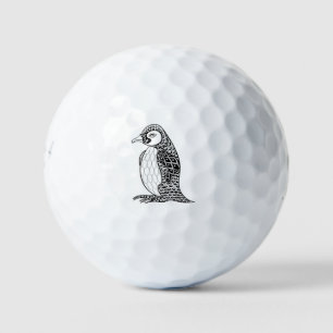 Artistic King Penguin Zendoodle Golf Balls