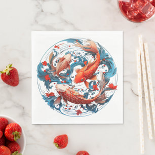 Artistic Koi Fish Napkin