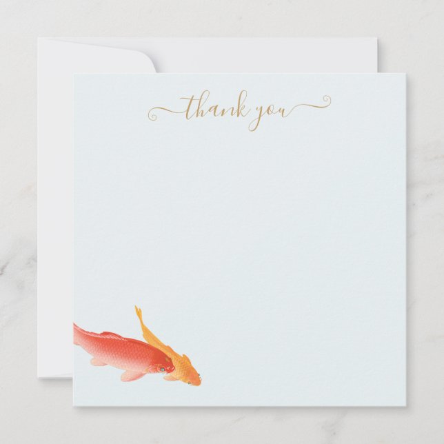 Artistic Koi Fish Thank You Card (Front)