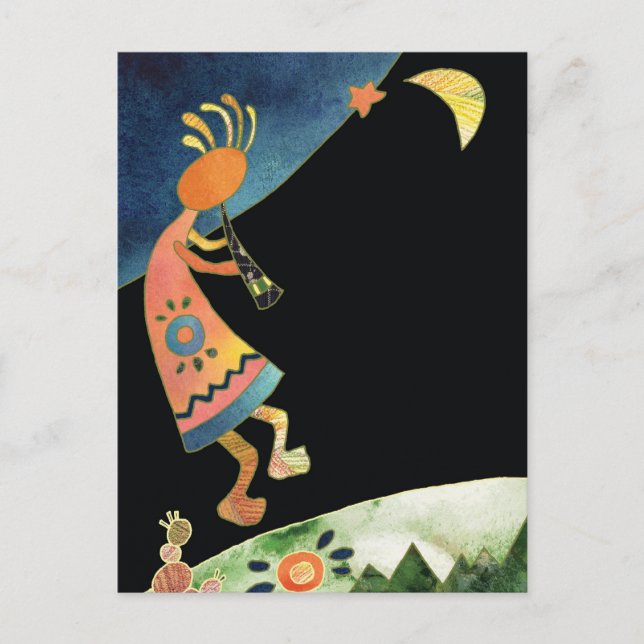 Artistic Kokopelli Blank Postcard (Front)