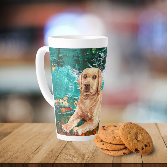 Artistic Labrador Dog Abstract   Latte Mug (Creator Uploaded)