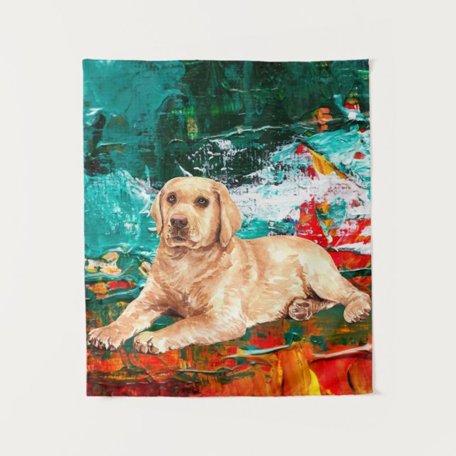 Artistic Labrador Dog Abstract Tapestry (Front)