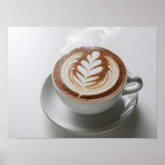Artistic Latte Foam Texture on Hot Cocoa Poster