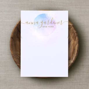 Artistic Lavender Watercolor Script Necklace  Busi Business Card