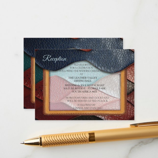 Artistic Leather Texture Art designs Enclosure Card (Front/Back In Situ)