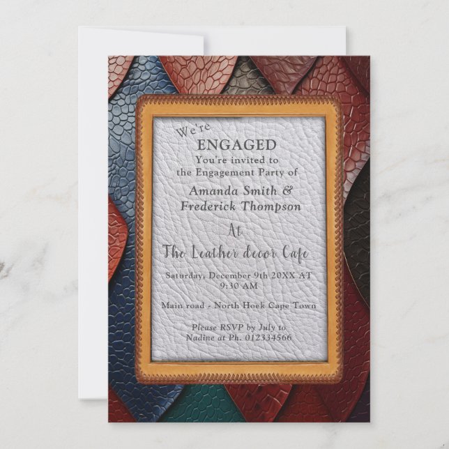 Artistic Leather Texture Art designs Invitation (Front)