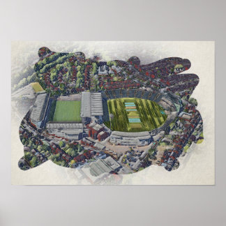 Artistic Leeds Cricket Stadium, Yorkshire Poster