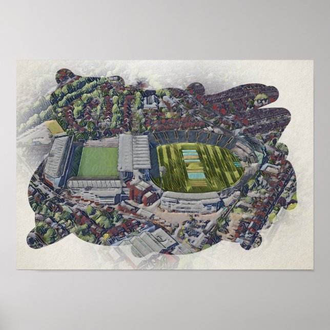 Artistic Leeds Cricket Stadium, Yorkshire Poster (Front)