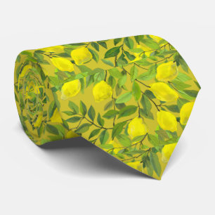 Artistic Lemon Tree Tie for Men