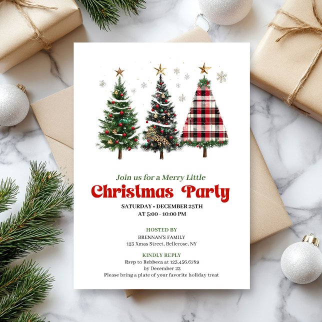 Artistic leopard and buffalo Christmas tree invite (Artistic leopard and buffalo Christmas tree invite)