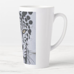 Artistic Leopard Portrait Wildlife Hoodie & Labels Latte Mug