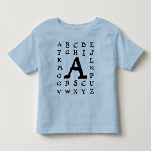 Artistic Letter "A" Woodcut Woodblock Initial Toddler T-Shirt