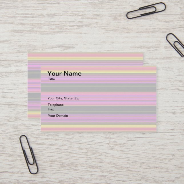 Artistic LIght Colourful Stripes  Business Card (Front/Back In Situ)