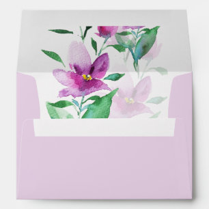 Artistic Lilac Purple Wildflowers Watercolor Envelope
