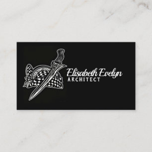 Artistic Line Art of Keris Business Card