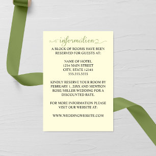 Artistic Line Leaves Wedding Enclosure Card