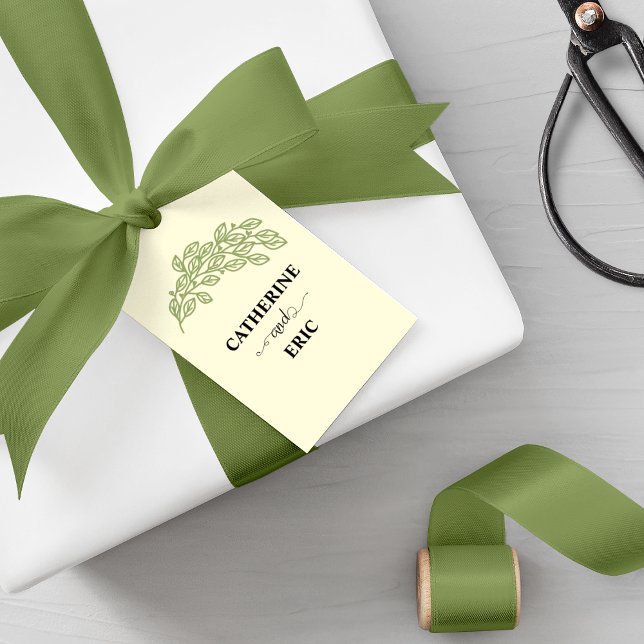 Artistic Line Leaves Wedding Gift Tags (Creator Uploaded)